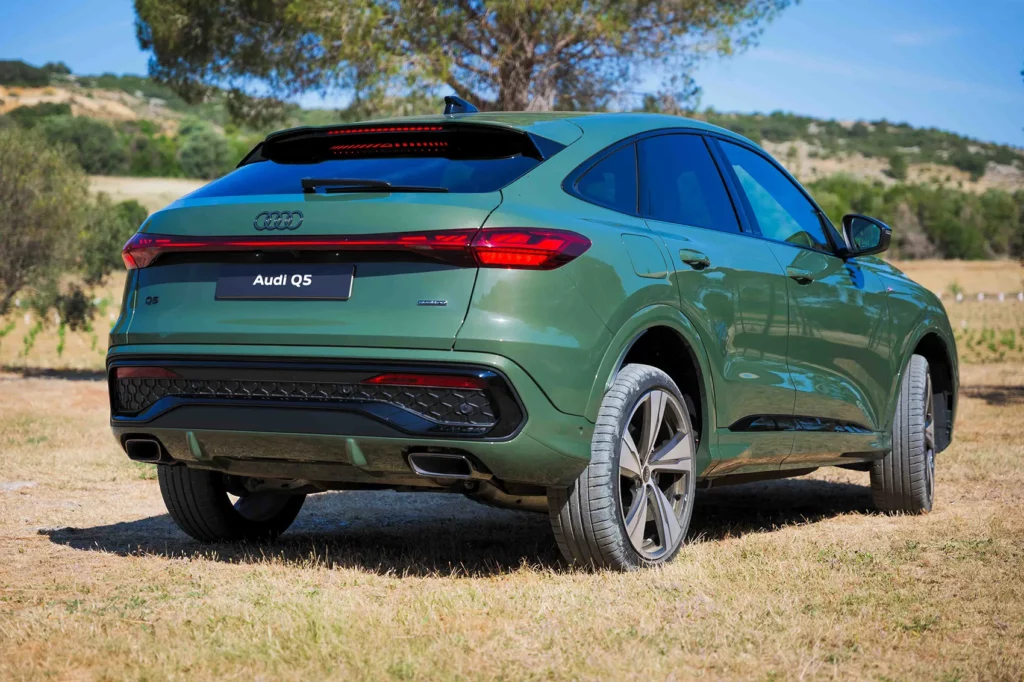 essai Audi Q5 TDI Hybride 2025 vue face arrière