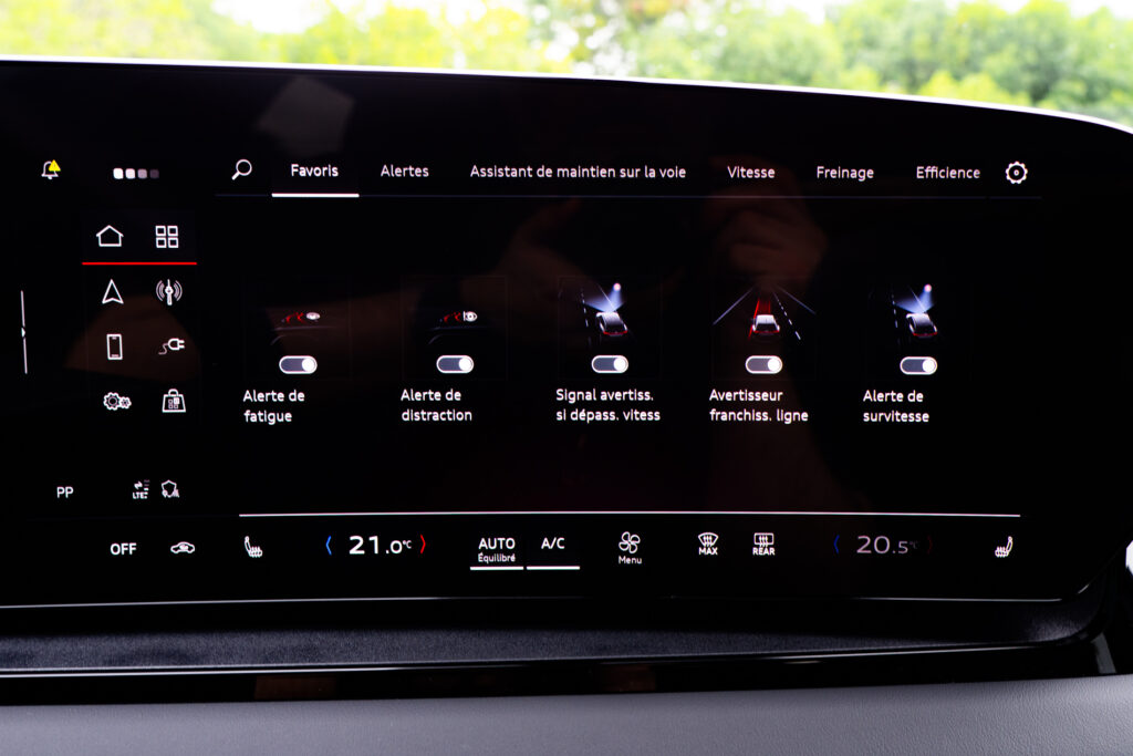 Essai Q6 Sportback e-tron Performance multimedia raccourcis